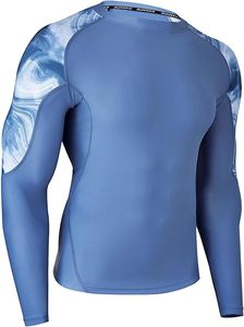Men's Rash Guard Long Sleeves UPF 50+ UV Sun Protection Quick Drying Splice Compression <b>Swim</b> <b>Shirts</b> Athletic Performance Wear - Product Image 5