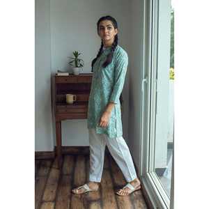 Serenity Mujer Verano 2 piezas Green Bird Print para Lounge Set XS a 5XL Tops con pantalones cortos - Product Image 2