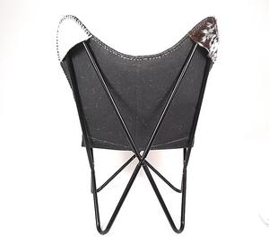 Foldable Cowhide Leather Butterfly Chair for Home Office Garden Bedroom Outdoor Use-Rustic Style Leisure Chair - Product Image 5