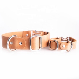 Luxury Solid Elegant Design Brown Leather Dog Collar Strong <b>Padded</b> for <b>Walking</b> Cats Genuine Pet Accessories Rivet Decoration - Product Image 2