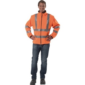 <b>High</b>-<b>Visibility</b> Orange <b>Softshell</b> Safety <b>Jacket</b> for Prevention - Product Image 1