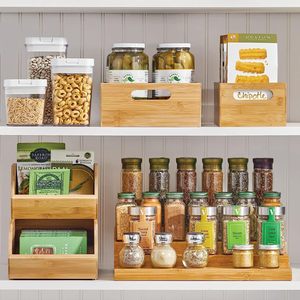 Mangowood Storage Bin Container, Drawer Organizer Crate <b>Boxes</b> with Handles for Kitchen Pantry Cabinet, <b>Shelves</b> - Product Image 2