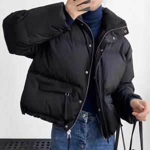 Veste rembourrée en coton chaud décontracté pour femmes pour l'automne hiver épaissir manteau bouffant col montant imprimé techniques doublure en Nylon - Product Image 6