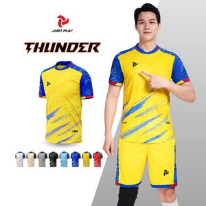 Nueva llegada personalizable de alta calidad Thunder Football/Soccer Jersey Set lavado equipo uniforme etiquetas personalizadas originales para adultos - Product Image 4