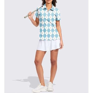 Vente en gros de polos de sport à manches courtes à motifs pour femmes, polos de golf de haute qualité à bas prix - Product Image 3