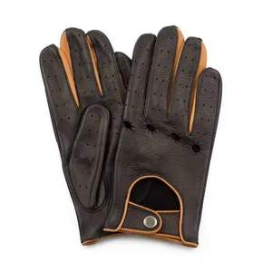 Guantes de conducción de cuero de piel de cabra de calidad superior Logotipo personalizado de moda de invierno con guantes de conducción de automóviles de vestir de precio razonable - Product Image 1