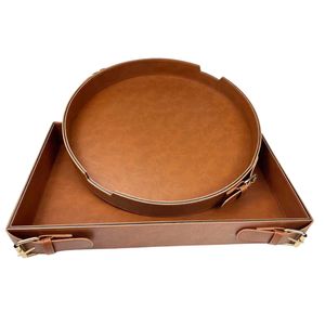 <b>Desk</b> <b>Organizer</b> Luxury Leather <b>Trays</b> Pu Leather Open Design Leather Catchall <b>Tray</b> for Men - Product Image 2