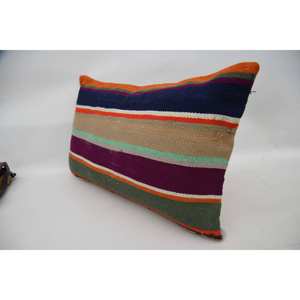 Coussin en laine motif vintage multicolore 16x24 pouces Coussin décoratif tissé Kantha Patchwork Technique - Product Image 4