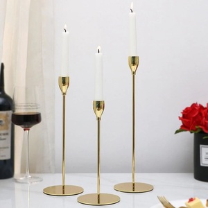 New <b>Gold</b> Finished Wedding Decorate Vintage Metal Candelabra Centerpieces Taper Brass <b>Candle</b> <b>Stick</b> Pillar Holder Tabletop Decor - Product Image 1