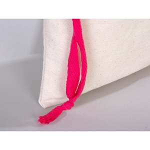 Custom Organic Pink <b>Drawstring</b> Cotton <b>Pouch</b> 6x8 Inches Recyclable GOTS Screen for Bracelets Watches Crafts Packaging Embroidered - Product Image 6
