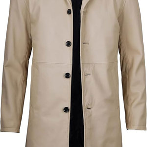 เสื้อโค้ทหนังผู้ชายน้ำหนักเบาดีไซน์ตามสั่ง - Product Image 4