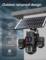 Caméra de sécurité PTZ 360° alimentée par énergie solaire 4G avec batterie, vision nocturne pour la surveillance à domicile en extérieur
