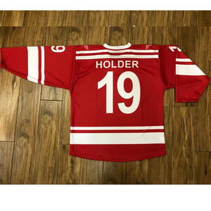 Maillots de hockey sur glace personnalisés de haute qualité à prix avantageux en rouge, vêtements de hockey sur glace, chemises et hauts, vêtements de sport - Product Image 2