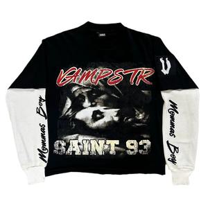 Double Layer Boxy <b>Tshirt</b> <b>Long</b> <b>Sleeve</b> T-Shirt for <b>Men</b> Loose Streetwear <b>Men's</b> T-Shirts Thermal <b>Sleeve</b> t Shirts High Quality - Product Image 4