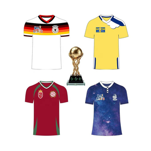Maillots de football des équipes nationales européennes – Ensemble fan 2026 – Maillots de football mondial Allemagne Angleterre – Hauts courts à motifs groupés - Product Image 1