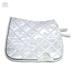 Equestrian Satin Horse Saddle Pad crystal border and rhinestone <b>beads</b> All Colors High Quality Wholesale - Product Image 2