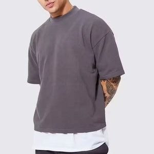 Camiseta clásica extragrande de algodón 100% en blanco y negro para hombre, estilo cuadrado ancho de alta calidad - Product Image 2