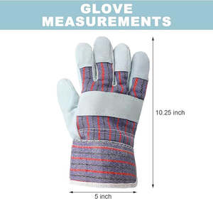 ถุงมือหนังวัวแยกนิ้วทำจากวัสดุหนังวัวเพื่อความปลอดภัยในการทำงานถุงมือทำงานสำหรับคนงานผลิตในอุตสาหกรรมระบายอากาศได้ - Product Image 2