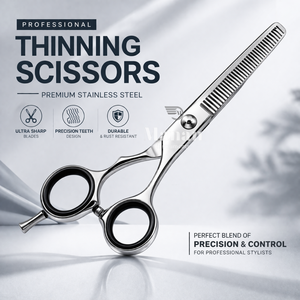 Ciseaux professionnels pour la dégaine des cheveux, 6,5 pouces, en acier inoxydable, ciseaux texturisants, outil de coupe pour salon de coiffure, fourniture en gros OEM - Product Image 2