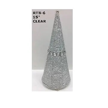LATEST DESIGNED 15" CLEAR BEADED CONE CHRISTMAS ORNAMENTS QUALITY GRADE CHRISTMAS DECORATION SUPPLIES FROM INDIA