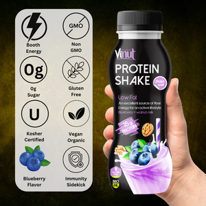 Milk Shake Protéiné Myrtille 350ml Boisson 24 bouteilles carton bouteille PET 15 grammes Protéine Sans Sucre OEM ODM Marque Privée - Product Image 3