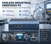 PC industriel embarqué sans ventilateur avec processeur Intel, LAN Gigabit, ports USB 3.0 et COM, et double affichage DP