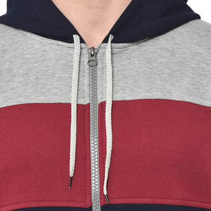 Sweat-shirt à capuche en coton mélangé gris marine pour homme, veste en polaire à blocs de couleur, sweat-shirt à capuche personnalisé, streetwear décontracté, hiver - Product Image 6