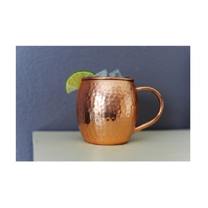 Taza de cobre Moscow Mule y pared gruesa chapada en cobre con mango Interior de latón de acero inoxidable puro para uso en el bar del hotel en casa - Product Image 4