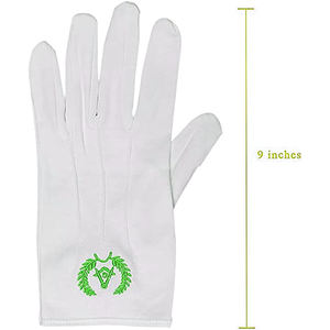 Guantes blancos con bordado masónico personalizado Guante de masón de algodón Guantes masónicos blancos con logotipo de Arco Real de alta calidad - Product Image 4