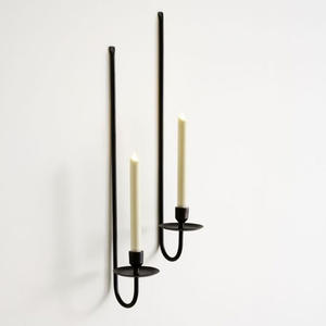 Hot Selling Vintage Wholesale Price Superior Quality Metal Iron <b>Candle</b> <b>Stick</b> Holder for Wall Decor & Home Decoration <b>Black</b> Color - Product Image 4