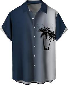 Venta al por Mayor de Nuevas Blusas Hawaianas de Verano para Hombre, Camisas con Estampado Playero de Secado Rápido, Tops de Manga Corta para Hombre - Product Image 1