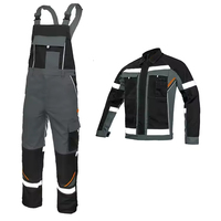 Salopette personnalisée en coton haute visibilité à rayures réfléchissantes uniforme de travail pour l'industrie de la construction atelier vêtements de sécurité vêtements de travail