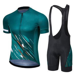 Vêtements d'extérieur Ensemble de maillots de cyclisme pour hommes sublimés Cuissard à bretelles 4D rembourré à manches courtes et à séchage rapide Cuissard et collants du Pakistan - Product Image 1