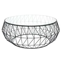 Nouvelle Table Basse de Style avec Plateau et Base en Verre, Table Basse en Acier Argenté de Nouveau Design pour Décoration Intérieure, Table Console Centrale