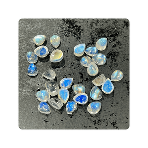 อัญมณีทรงหลังเบี้ยทรงลูกแพร์ฉูดฉาดสีรุ้งของอินเดียไฟสีฟ้าธรรมชาติขนาด6x8มม. - Product Image 1