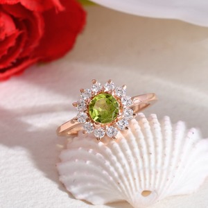 2025 Péridot S925 argent Sterling rond 6x6mm Solitaire promesse bague minimaliste Fine à la main pierres précieuses bijoux pour femmes cadeau - Product Image 2