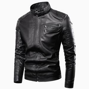 Veste en cuir pour motard pour homme Veste parka en cuir d'agneau véritable vieilli de qualité supérieure pour homme - Product Image 6