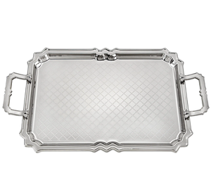 Engraved Silver Stainless Steel Round Food Serving Platter Dish With Lid Decorative Food Serving For Wedding Party Dining Decor - Product Image 5