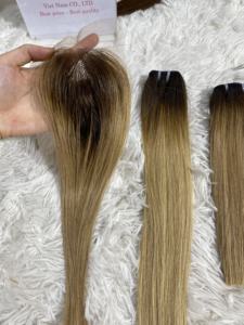 Conjunto de extensiones de cabello humano y cierre 8-32 pulgadas cutícula colorida alineada, extensiones de cabello virgen para mujeres negras - Product Image 3