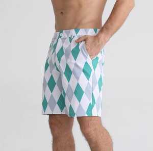 Shorts de bain formels pour hommes, personnalisables avec logo, motif uni, shorts chauds, poche arrière, taille à cordon de serrage, respirants, séchage rapide, en toile - Product Image 3