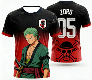 Camiseta de Aficionado de Japón, 100% Poliéster, Manga Corta, Logotipo Frontal, Azul y Blanco, Fútbol, Anime, Gráfico, Día de Partido, Unisex - Product Image 2