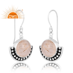 ต่างหูแบบห้อยอัญมณีสีเงินสเตอร์ลิงสีทองธรรมชาติทำด้วยมือ925สำหรับสุภาพสตรี - Product Image 2