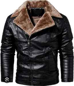 High Quality Men's Formal Safari <b>Jacket</b> Multifunctional Blue Leather with Zipper Closure for Autumn and Winter Seasons - Product Image 1