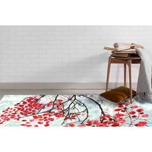 Tapis imprimé feuilles rouges : Tapis de bureau antidérapant, tapis doux non tissé - Product Image 4