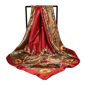 Fashion Design Women Best Flower Printed <b>Bandana</b> Women <b>Head</b> <b>Scarf</b> Silk Satin <b>Head</b> <b>Scarves</b> Women <b>Scarves</b> - Product Image 2