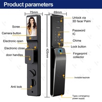 Cerradura Inteligente Totalmente Automática con Reconocimiento Facial, Videoportero, App Tuya, Desbloqueo por Voz Alexa, Impermeable y Cuerpo de Cerradura Israelí