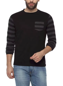 T-shirts tendance de la rue pour les jeunes en gros T-shirts personnalisés à manches longues avec le motif à rayures T-shirts unisexes imprimés - Product Image 4