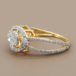 Anillo de compromiso de Plata de Ley 925 único para mujer, Diamante de corte claro VVS y moissanita blanca, joyería de boda fina - Product Image 2