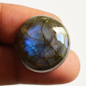 Perles de pierres précieuses en labradorite naturelle, cabochons ronds à dos plat, polies, pour la fabrication de bijoux, vente en gros, pierres de guérison - Product Image 4