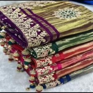 ผ้าส่าหรีผ้าไหมบริสุทธิ์สำหรับเทศกาลงานปักลายดูหรูหราส่าหรีผ้าไหมบริสุทธิ์ - Product Image 6